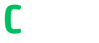 Logo de Conecto Agencia en color blanco