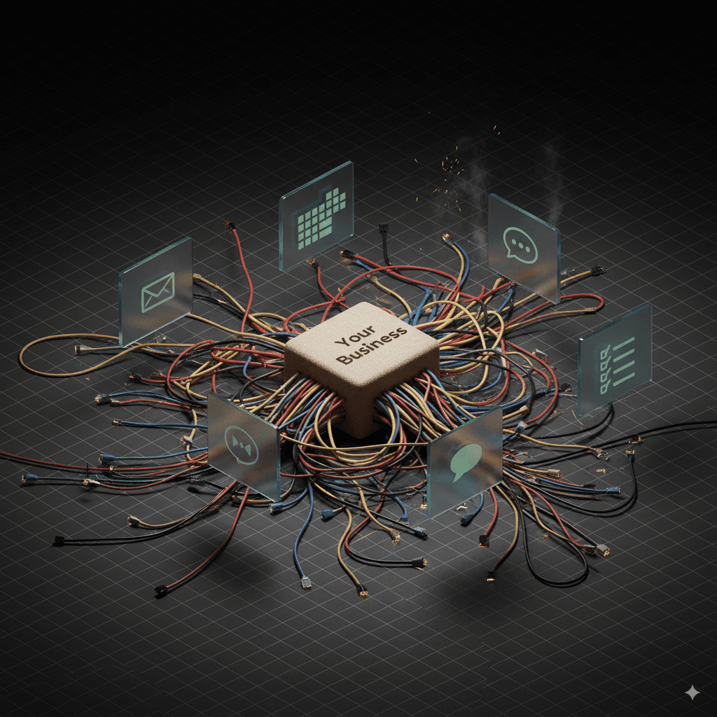 Diagrama del caos de herramientas desconectadas